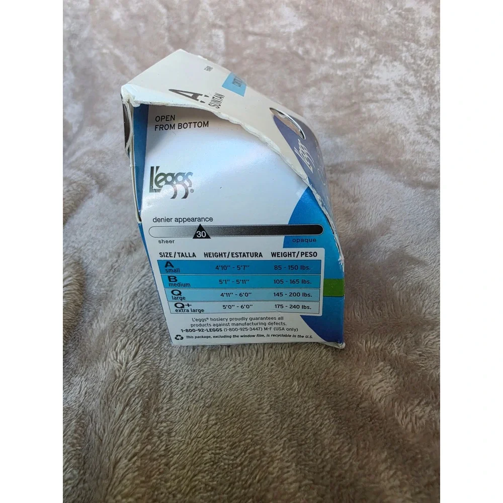 Leggs Sheer Energy Pantyhose Size A Suntan Control Top Medium Support 65409